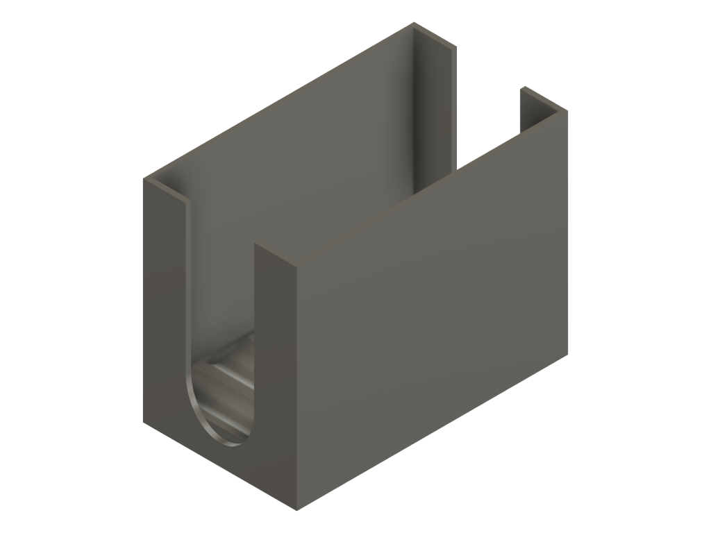 AA battery holder, rear three-quarter view