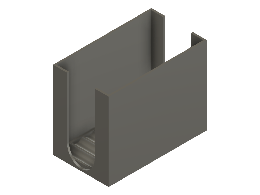 AAA battery holder, rear three-quarter view