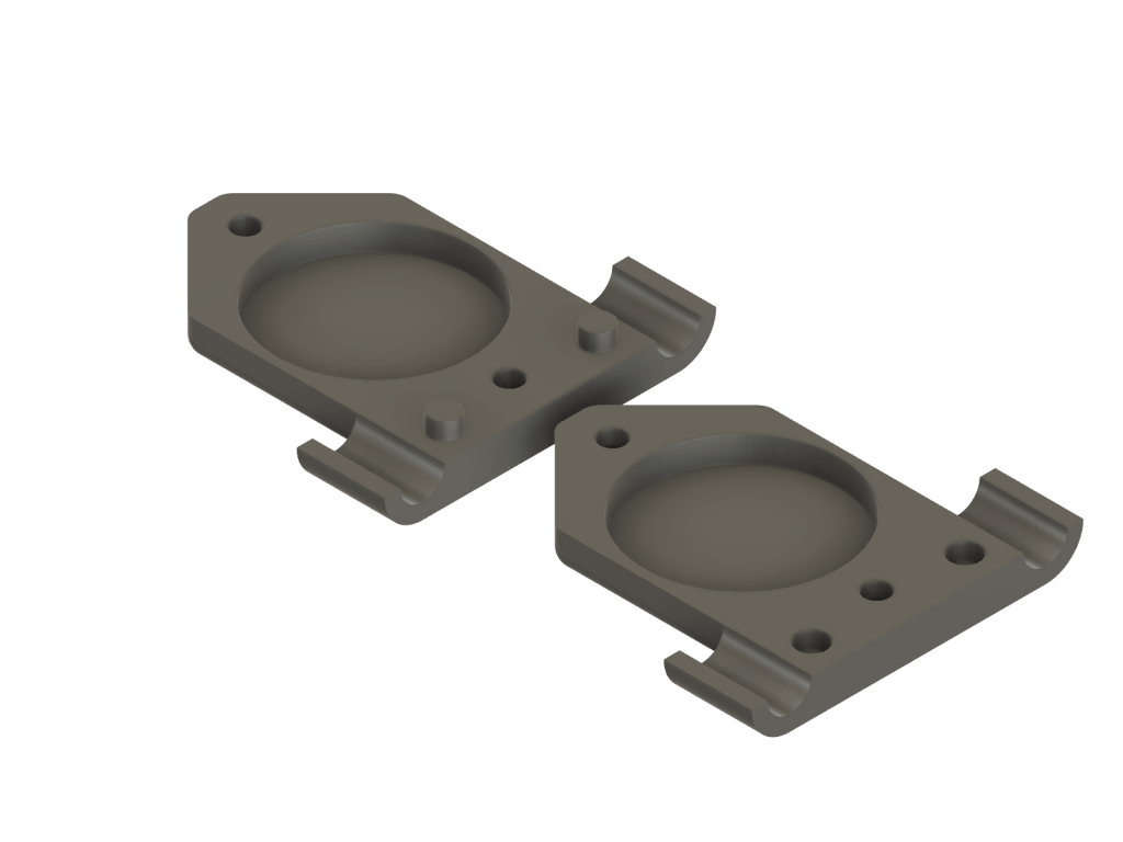 Bike AirTag holder, rear three-quarter view