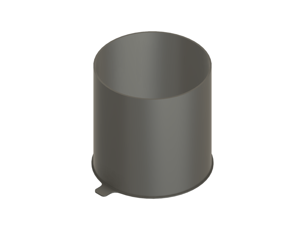 Water heater vent, rear three-quarter view