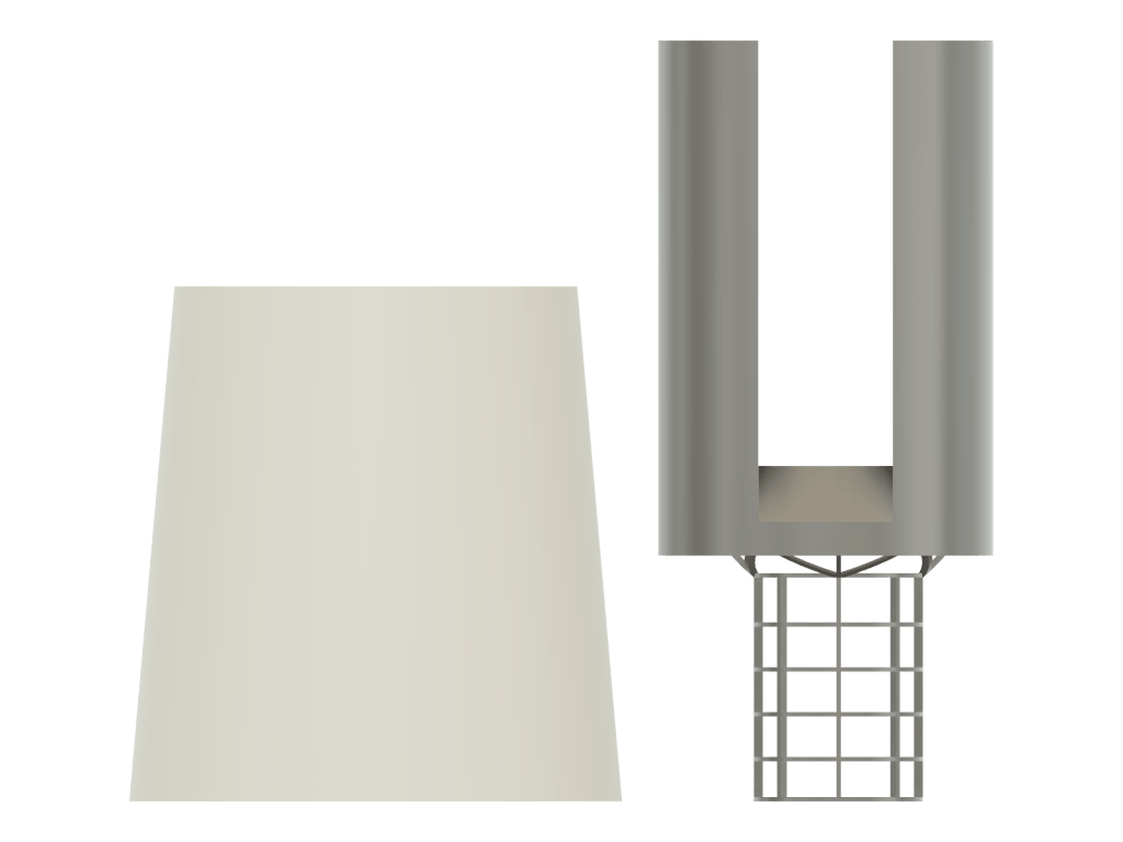 Whipped cream can holder, front view